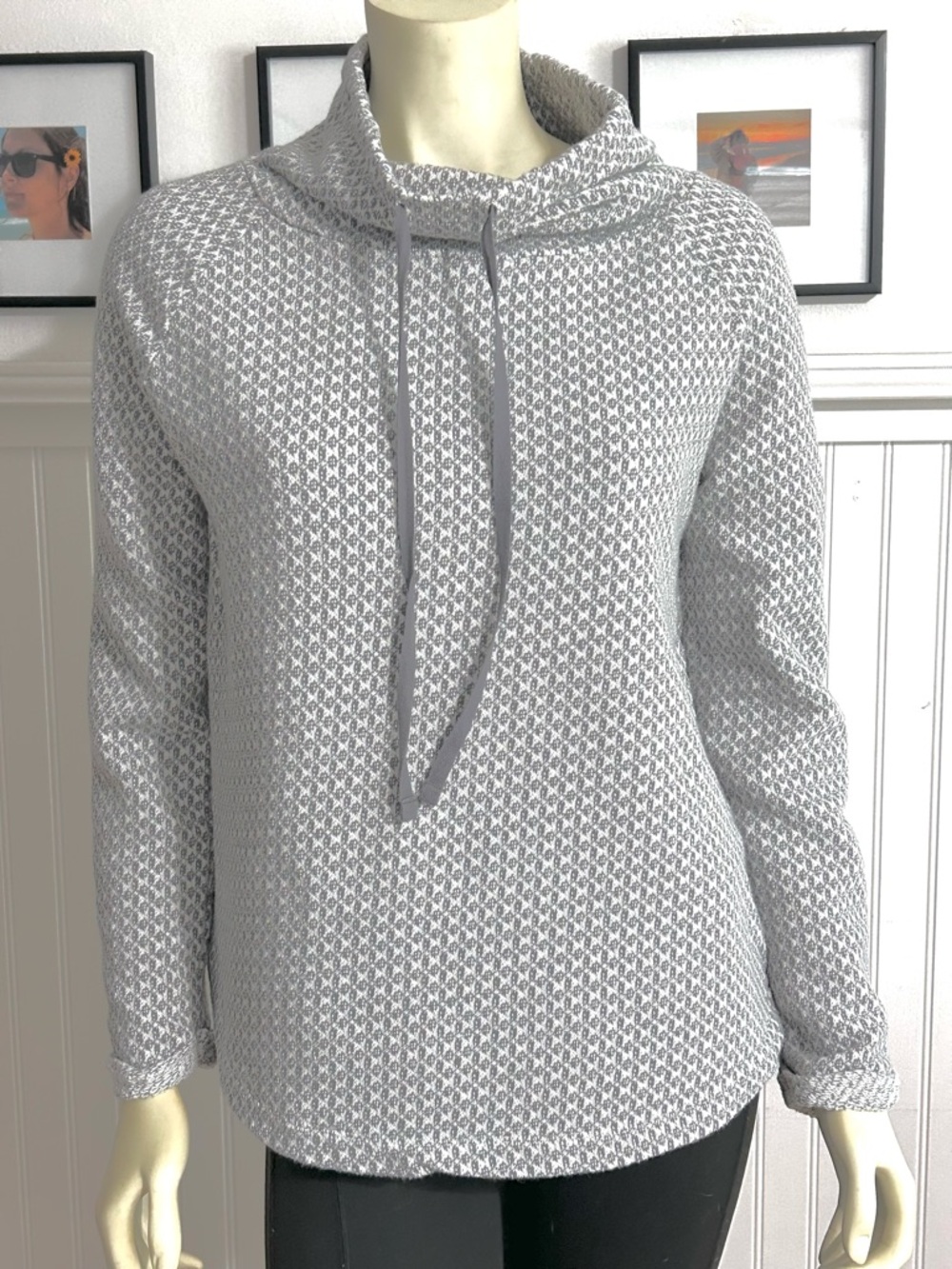 ANN TAYLOR LOFT Cowl Neck Long Sleeve Cotton Knit Pull Over Women’s Large/Medium